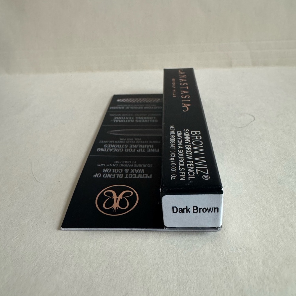ANASTASIA Brow Wiz Skinny Detail Pencil With Spoolie Dark Brown Travel Size NIB - Picture 3 of 13